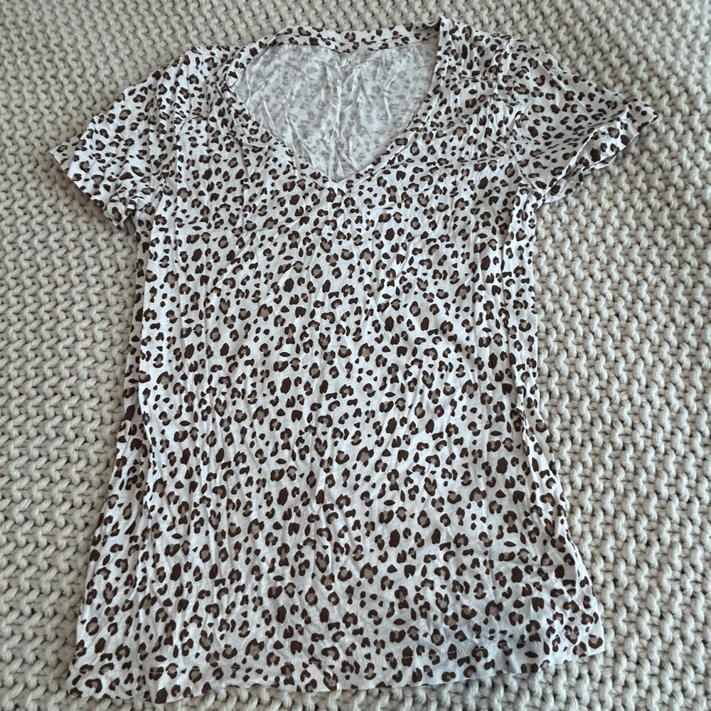 J.Crew Leopard Print V-Neck Tee